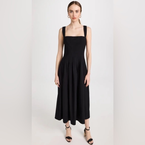 Reformation Dresses & Skirts - Reformation Mika Midi Dress Fit and Flare Sleeveless Black 12 NWOT